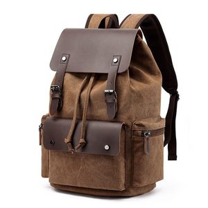Sample OEM/ODM Discount <b>Large</b> Capacity Retro Canvas Men's <b>Backpack</b> Casual School Business Travel Polyester for Hiking - Product Image 1