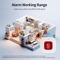 Bouton d'appel Wi-Fi intelligent pour personnes âgées avec surveillance par application, téléavertisseur d'urgence domestique, alerte SOS sans fil pour soignant, sonnette d'alerte de vie