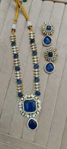 Indian Traditional Kundan Gold Plated <b>Brass</b> Necklace Set for Women and Girls Beads Chain <b>Jewellery</b> Accessories - Product Image 4