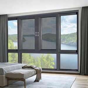 Mới nhất đôi kính nhôm trượt cửa sổ Thiết kế nhôm trượt cửa sổ giá Philippines trượt cửa sổ với màn hình - Product Image 1