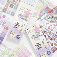 30 autocollants par paquet, série Cahier du Coloriste : Autocollants décoratifs de fond pour journal Instagram DIY