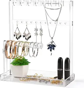 Vòng cổ bông tai vòng đeo tay vòng Đồng hồ treo Organizer Acrylic thời trang đồ trang sức piercing hiển thị tháp