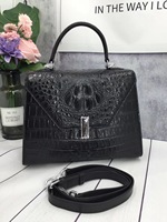 Sac à main en cuir de crocodile noir, sac bandoulière convertible pour femme, sac à bandoulière à poignée unique, sac à main pour femme pour usage quotidien