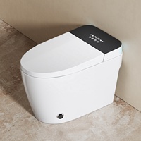WC intelligent automatique de luxe à double chasse avec bidet électronique intégré et fonction de lavage automatique, version Deluxe, siphon en P inclus