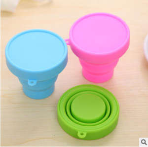 High Quality Silicone Folding Cup Candy Color Water Drink Coffee Cup Outdoor Travel Camping Portable Telescopic Mug <b>Drinkware</b> - Product Image 3