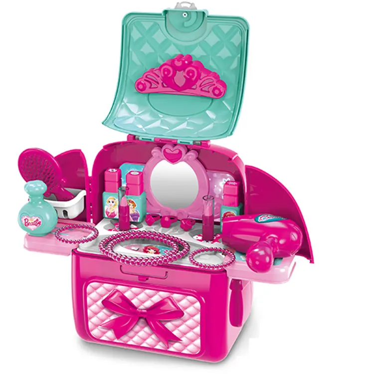 Prix bas enfants cadeau d'anniversaire filles commode jouets commode jouets maquillage ensemble mini sac à dos