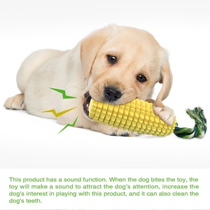 Spazzolino da Denti per Cani UniLink OEM e ODM Ecologico in TPR Giocattolo da Masticare con Nodo in Corda di Cotone e Suono di Mais 200g Accessori per Animali - Product Image 5