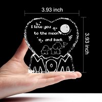 Wholesale K9 Heart-shaped love Blank Crystal Trophy Custom 3d Laser Engraving Heart Crystal Glass Photo Frame for Souvenir