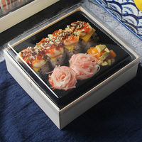 Boîte à sushi en bois de Noël personnalisée, écologique, multicolore, noire, petite, pour sandwich