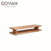 Table d'extérieur moderne en teck résistant aux UV avec surface à lattes auto-drainante pour piscine à débordement, portique, cour, salon, propriété