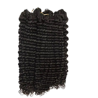Extensions de cheveux vierges brésiliens Remy non traités, noirs naturels, ondulés profonds, double trame, pour tissage à la machine