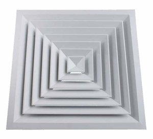 Алюминиевый съемный квадратный диффузор, 4-канальный съемный диффузор с заслонкой, потолочный диффузор для кондиционера - Product Image 2