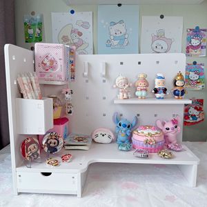 Mikoshiro Corner Pegboard <b>Shelf</b> <b>Desk</b> Organizer With Drawer Storage For Stationery And Miscellaneous Items Rectangle Standing - Product Image 4