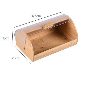 Cross-border bread box, bamboo, simple household storage box for pastries and fruits with lid, <b>kitchen</b> dustproof storage box, - Product Image 1