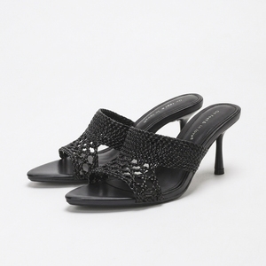 4302-52 nuevas <span class=keywords><strong>Sandalias</strong></span> de tacón de aguja negras personalizadas, zapatos de tacón alto de 7,5 cm con punta abierta para mujer, estilo romano elegante con plantilla de PU para el verano - Product Image 6