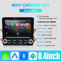 Navihua Android Head Unit navigasi Multimedia pemutar otomatis layar Stereo untuk Porsche Cayman 911/718 Boxster 2014-2017