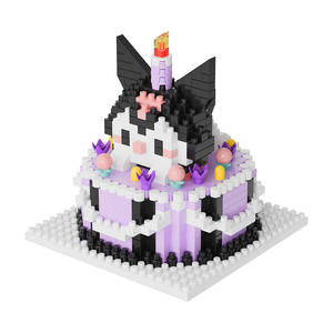 Vente en gros de jouets d'assemblage pour filles, blocs de construction de gâteaux d'anniversaire à l'échelle 1:8, ornements en micro-particules de plastique DIY - Product Image 5