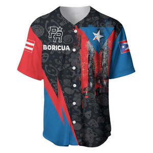 <span class=keywords><strong>Camiseta</strong></span> de Béisbol de Puerto Rico, Diseño con la Bandera de Boricua, Impresión Bajo Demanda, Día de la Independencia de Puerto Rico, Camisetas Casuales de Béisbol para <span class=keywords><strong>Hombre</strong></span> - Product Image 3