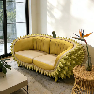 Divano Letto a Forma di Durian di Alta Qualità, Stile Esotico, Cuscino Morbido, Seduta Decorativa Ispirata al Tropico per Caffè e Studi a Tema - Product Image 4
