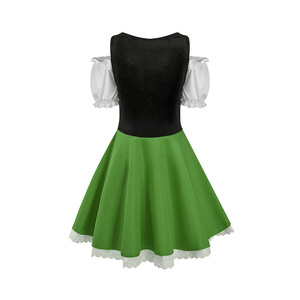 Women Beer Festival Costume <b>Plus</b> <b>Size</b> German Dirndl <b>Dress</b> Green <b>Red</b> Off Shoulder Lace Trim Skirt - Product Image 2