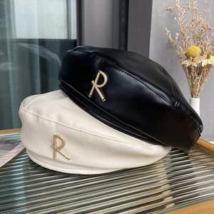 Boina Coreana con Letra R de Fufan, <span class=keywords><strong>Gorro</strong></span> de <span class=keywords><strong>Pintor</strong></span> para Niños, Estilo Vintage, para Otoño/Invierno, que Combina con Todo, <span class=keywords><strong>Gorro</strong></span> de Copa Pequeña - Product Image 1