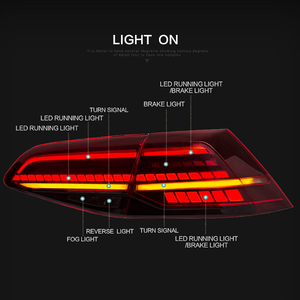ไฟท้าย LED สำหรับ VW Golf 7 7.5 เลนส์ใส ชุดอัพเกรดใหม่ ไฟวิ่งกลางวัน แบบเสียบใช้งานได้ทันที 6000K ปี 2013-2020 - Product Image 2