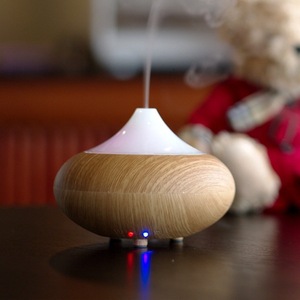 Diffuseur d'arômes en bois de sureau 130 ml, humidificateur ultrasonique avec alimentation USB pour usage domestique - Product Image 2