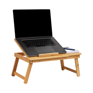Table pour ordinateur portable en bois écologique Mind Reader Brown, 21,25 po x 13,19 po x 8,25 po, plateau pliable en bambou pour dortoir, <span class=keywords><strong>lit</strong></span> - Product Image 1