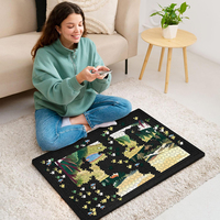 Tapis de puzzle portable antidérapant en feutre léger, plateau de rangement pliable pour puzzles de 1000 ou 500 pièces