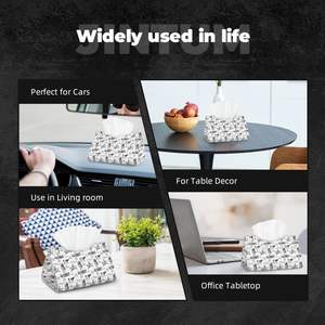 Boîte à mouchoirs longue <span class=keywords><strong>de</strong></span> style occidental personnalisée, en PVC, adaptée aux serviettes en papier, au papier facial, à la maison, à la cuisine. - Product Image 4