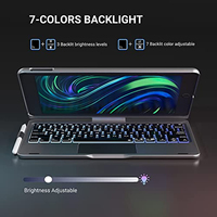 Funda con Teclado Giratorio 360° para iPad, con Trackpad, Retroiluminación de 7 Colores y Soporte para Lápiz, Compatible con iPad 10.2 (7ª, 8ª y 9ª Gen), Air 3, Pro 10.5 Pulgadas