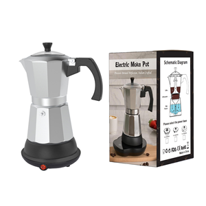 Caffettiera Moka Elettrica Classica in Alluminio Multi-Capacità con Valvola Singola Termostatica per Espresso Italiano da Fornello, per Casa e Caffetteria - Product Image 1
