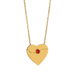 Collana con Ciondolo a Cuore in Resina e Acciaio Inossidabile, Personalizzabile con Nome, Impermeabile, Anti-Ossidazione, Gioiello da Donna, Regalo per le Feste - Product Image 5