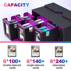 <span class=keywords><strong>JUZI</strong></span> 7-in-1 Großhandel Tragbare Side-Load Commander Deck-Aufbewahrungsbox mit Würfeltablett, individuelle Yugioh Pokémon Deck-Boxen TCG - Product Image 5