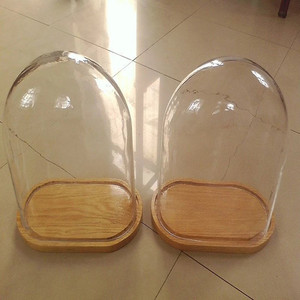 Cloche en verre anti-poussière <span class=keywords><strong>pour</strong></span> la vie éternelle couvercle en verre avec lampe Dôme d'affichage avec socle en bois - Product Image 5
