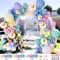 Perlengkapan Dekorasi Balon Pastel Macaron Grosir, Set Garland Balon Lateks untuk Perlengkapan Pesta