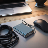 Chargeur mobile portable mince en polymère, OEM universel, charge rapide PD 20W, vente en gros, câble intégré, mini batterie externe 10000mAh