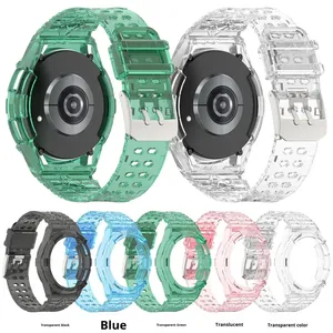 Transparent TPU Strap+ <b>Case</b> for Samsung Galaxy <b>Watch</b> 6 Classic 43/47mm Replacement Bracelet One-piece Transparent <b>Watch</b> Band - Product Image 2