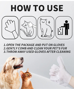 Gants de nettoyage <span class=keywords><strong>pour</strong></span> animaux de compagnie en non-tissé doux de haute qualité, <span class=keywords><strong>lingettes</strong></span> humides lavables <span class=keywords><strong>pour</strong></span> chiens et chats 15x15cm, 6 pièces, marque OEM - Product Image 6