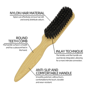 Barba y cepillo con cerdas de jabalí suaves Herramienta DE ASEO cómoda para hombres Cuidado del vello facial para cepillo de barbas - Product Image 3