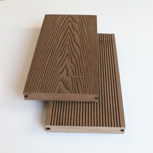 Chống Trơn Trượt Chống Tia Cực Tím Màu Kéo Dài Sâu Nổi Hạt Gỗ Tếch Rắn Gỗ Ngoài Trời Nhựa Composite WPC Decking Chống Thấm Nước Chống Trơn Trượt - Product Image 2