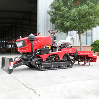 Motoculteur rotatif 25HP tracteur diesel Motoculteur rotatif charrue équipement agricole Rotation durable de l'engrenage Petit Motoculteur rotatif amphibie