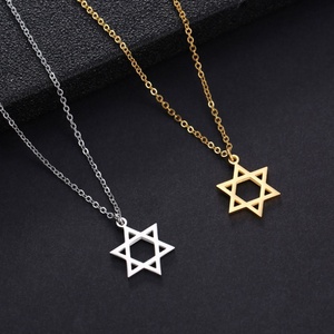 Collar de Oro Antideslustre de 18K, Collar de Acero Inoxidable con Estrella de David, Estrella Judía Religiosa para Mujeres, Hombres y Niñas - Product Image 2