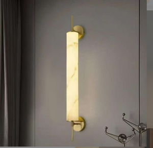 Marble Wall Lamp Brass Finish Sconce Rectangular Indoor <b>Light</b> for Bedroom <b>Corridor</b> Bathroom - Product Image 5