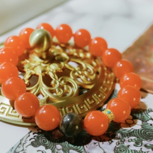 Bracelet en agate de Nanhong, design authentique, harmonie cosmique, connexion, amulette, météorite, pour collectionneur de minéraux haut de gamme - Product Image 1