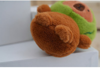 Porte-clés en peluche mignon de dessin animé Capybara, porte-clés en forme de fruits, jouets en peluche, porte-clés Capybara en forme de fraise, pastèque, ananas