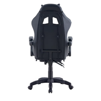 Chaise de jeu pivotante en cuir noir de style moderne avec hauteur réglable, vérin à gaz à 2 niveaux et base en nylon