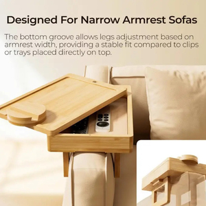 Phòng chờ sofa tay vịn khay với ngăn kéo điều khiển từ xa hộp lưu trữ bằng gỗ di chuyển bảng - Product Image 3