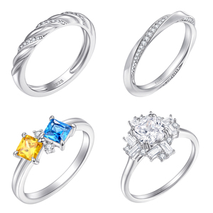 Proveedor de Joyería con Anillo Apilable de Plata de Ley 925 en Stock, Diseño Único con Zirconia para Mujer, Regalo de Compromiso - Product Image 2