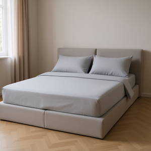 T-Shirt <b>Sheets</b> <b>King</b> <b>Size</b> Glacial Gray Plain Dyed Home Use All Season - Product Image 2